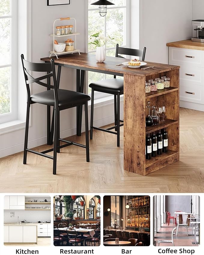 GAOMON 3 Piece Bar Table Set for 2, Bar Table and Chairs Set - Image 7