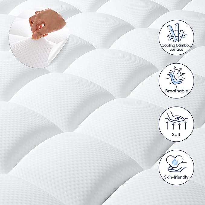 ELEMUSE Twin XL Size Dual Layer 3 Inch Memory Foam Mattress Topper - Image 3