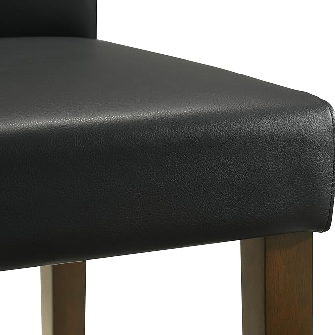CHITA Counter Height Bar Stools Set of 3, PU Leather in Black - Image 9