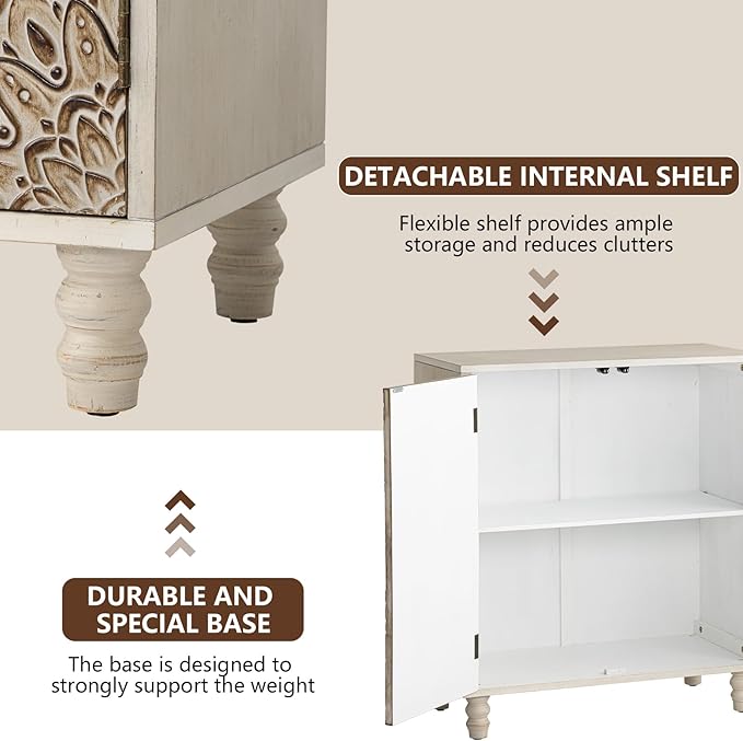 COSIEST Set of 3 32" Buffet Sideboard Cabinets - Image 4
