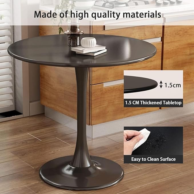 Round Black Dining Table, 31.5" Tulip Table - Image 7