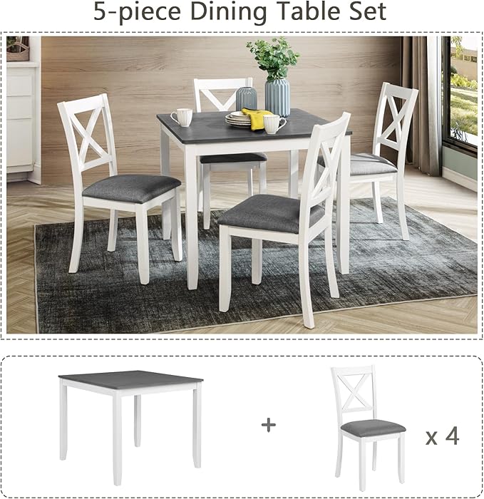 KEIKI 5-Piece Standard Height Dining Table Set - Image 7