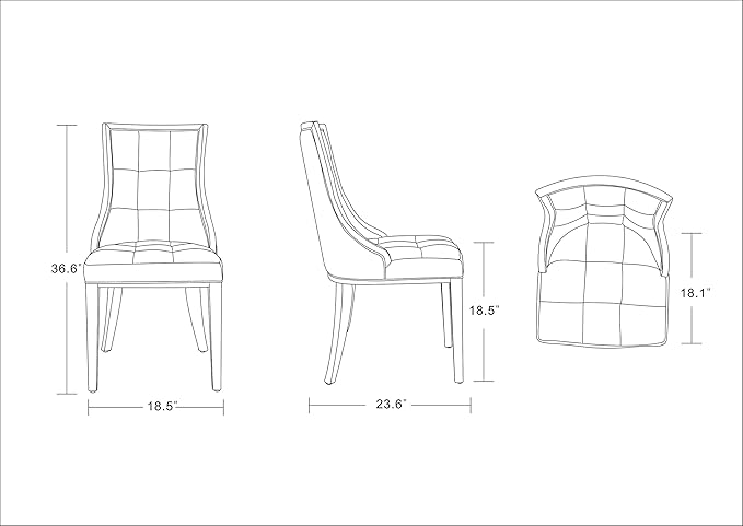 Manhattan Comfort Fifth Avenue Velvet Dining Chairs, Parsons Accent Furniture - Image 3