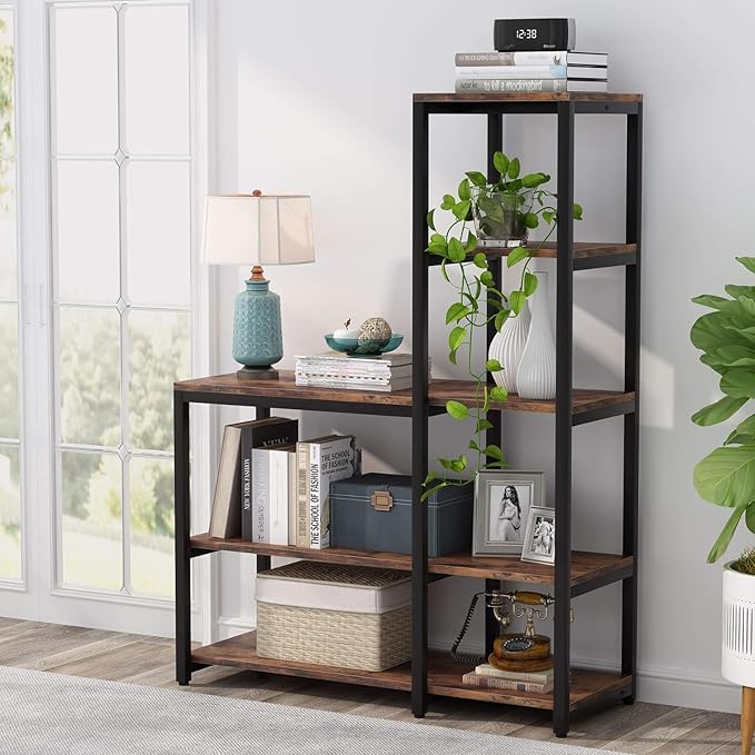 Tribesigns 5-Tier Bookshelf, Ladder Corner Bookshelves Etagere Bookcase by Tribesigns