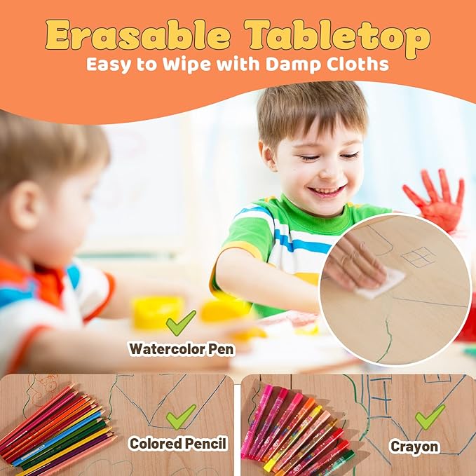 FUNLIO Kids Table and 4 Chairs Set - Image 4