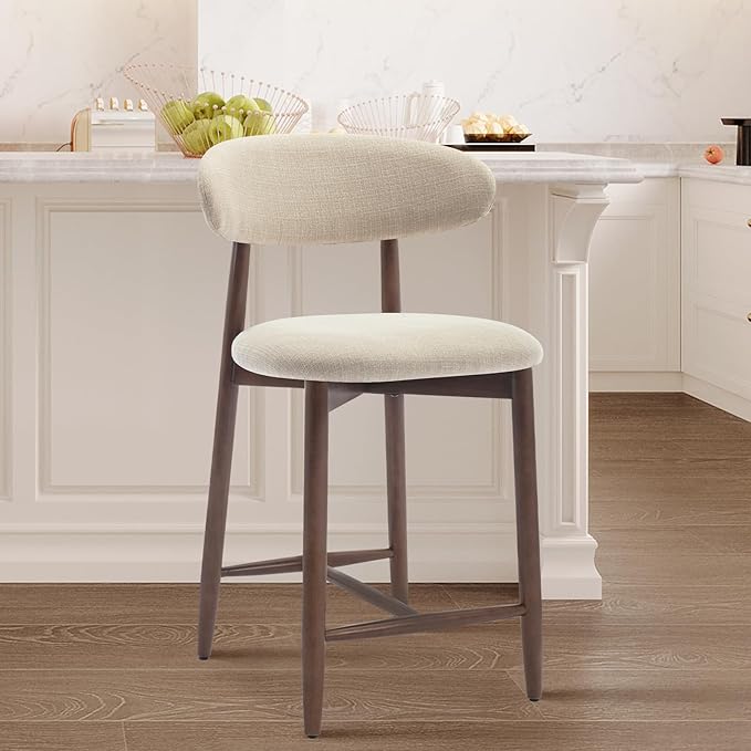 COLAMY Bar Stools with Back, Counter Height Bar Stools, Upholstered Counter by COLAMYINC