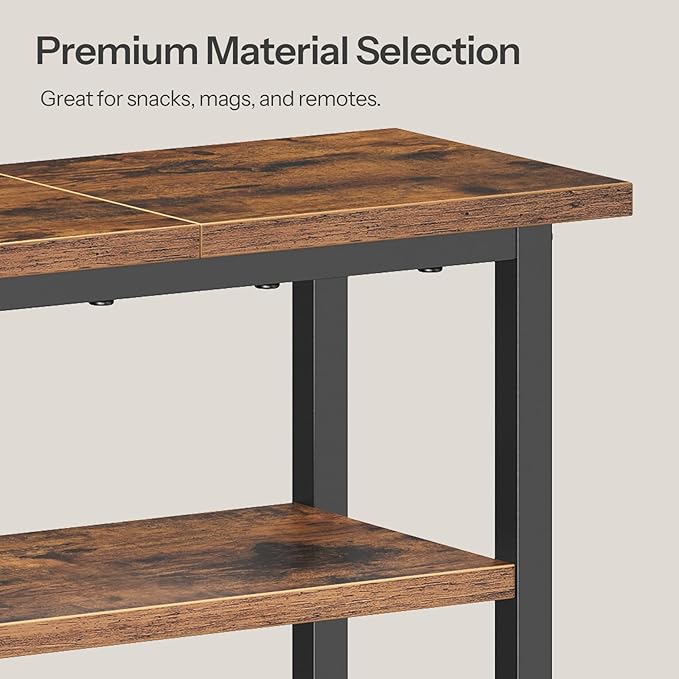 HOOBRO Narrow Side Table with Charging Station and LED Light, Small End Table - Image 6