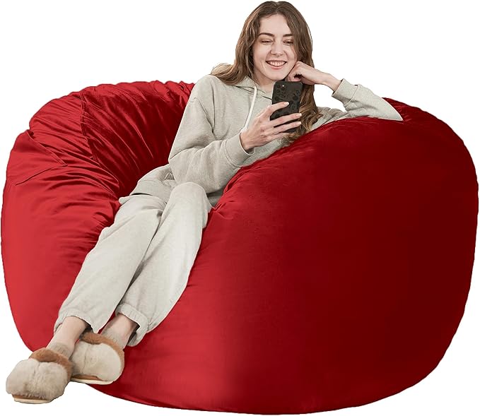 HABUTWAY Bean Bag Chair: Giant 4' Memory Foam Furniture Bean Bag Chairs by HABUTWAYMakeYourLifeComfortable