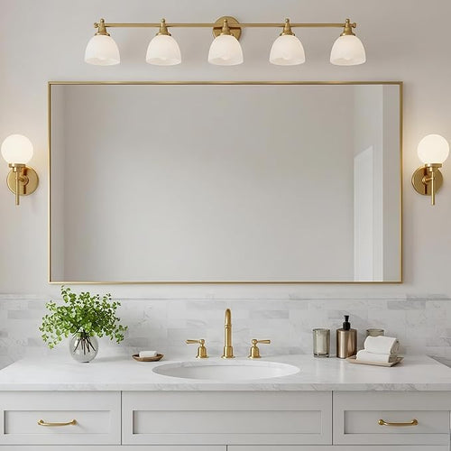 20x40 Inch Brass Bathroom Mirror by Bonverre