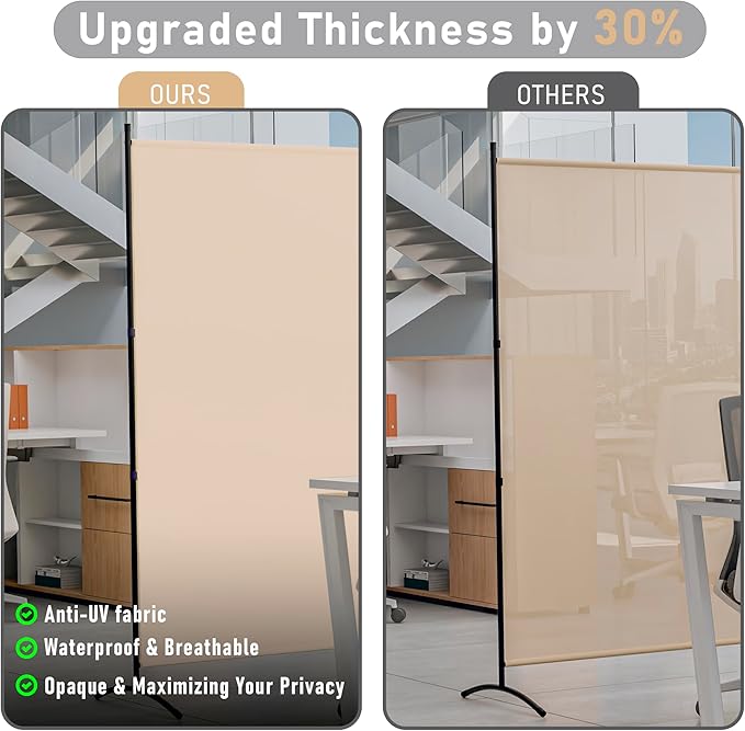 Room Divider 126''W x 71''H Large 2 Panel Privacy Screen - Image 3