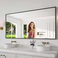 Bathroom Mirror 30x60 Black Bathroom Wall-Mounted Mirrors, Modern Vanity Mirror by KOONMI