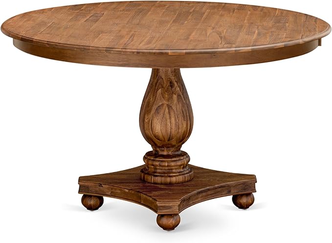 F2MZ7-50N-04 7-Pc Wooden Dining Set Includes a Pedestal Table and 6 Light Tan - Image 3