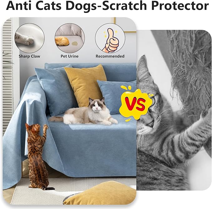 STACYPIK 100% Waterproof Blue Couch Cover - Image 2