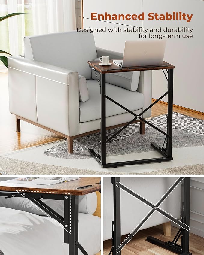 21''Wx28''H Folding TV Tray Set of 2, Small Foldable C-Shaped Tray Table - Image 8