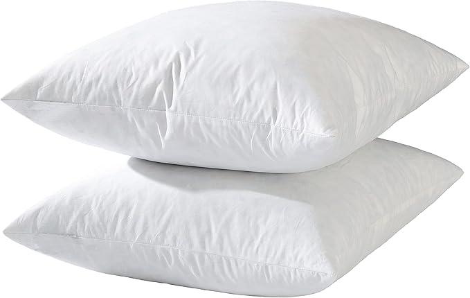 14x14 Decorative Throw Pillow Inserts-Down Feather Pillow Inserts-Square-Cotton by basic+home