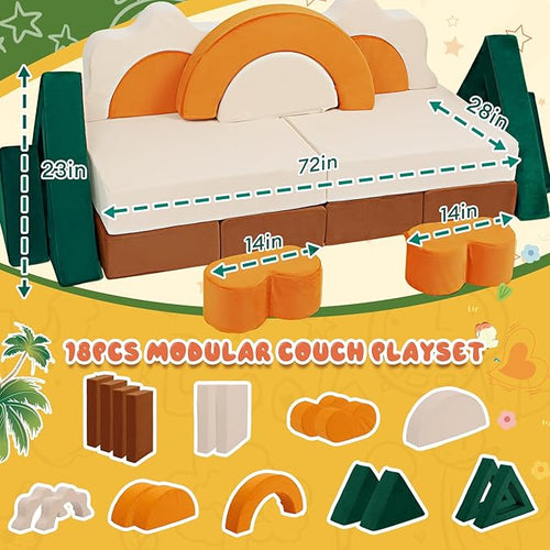 18PCS Modular Kids Play Couch - Image 2