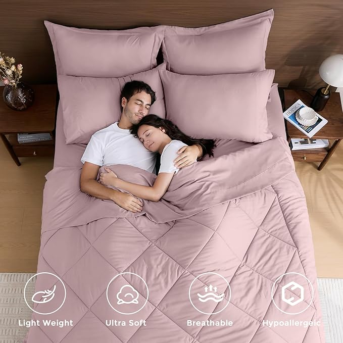 HEVUMYI Rose Gold King Comforter Set - Image 2