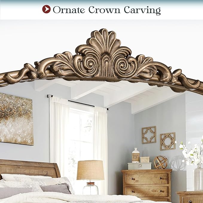 24" x 36" Antique Gold Arched Mirror - Image 4