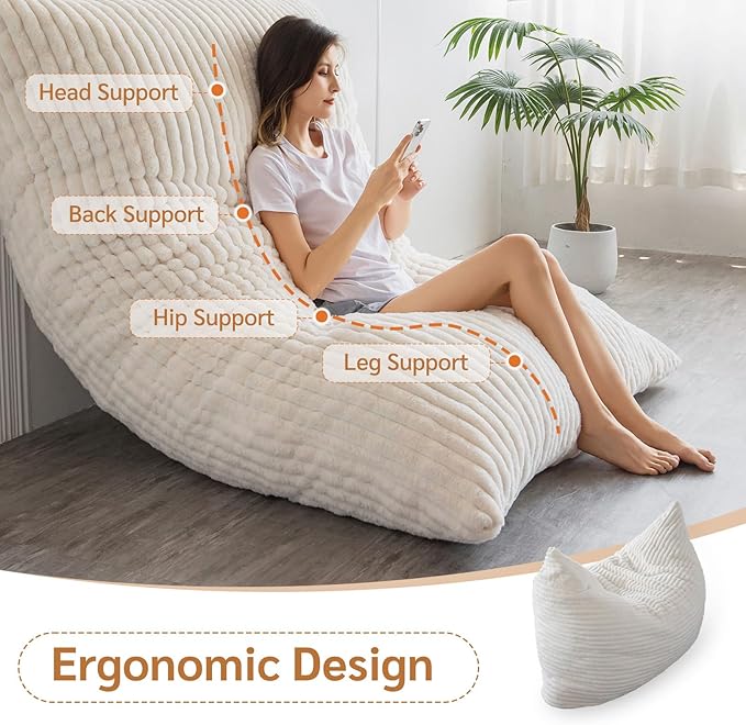 BYBYME 3 in 1 Bean Bag Chairs, Bean Bag Bed - Image 2