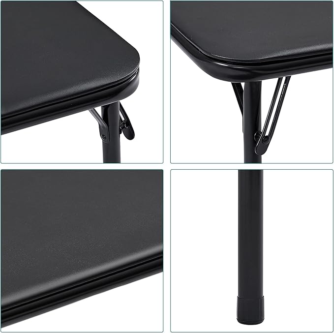 VECELO Kids Folding Activity Table and Chairs 5 Piece Set, - Image 3