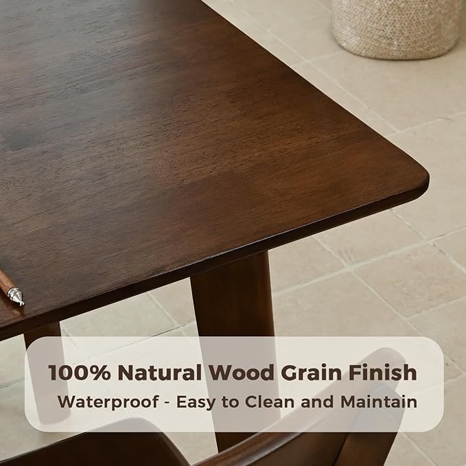DELAVIN 70.8" Large Solid Wood Dining Table - Image 3