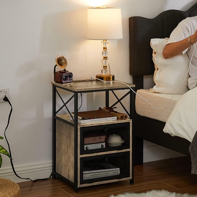 VECELO Grey Side End Tables - Image 7