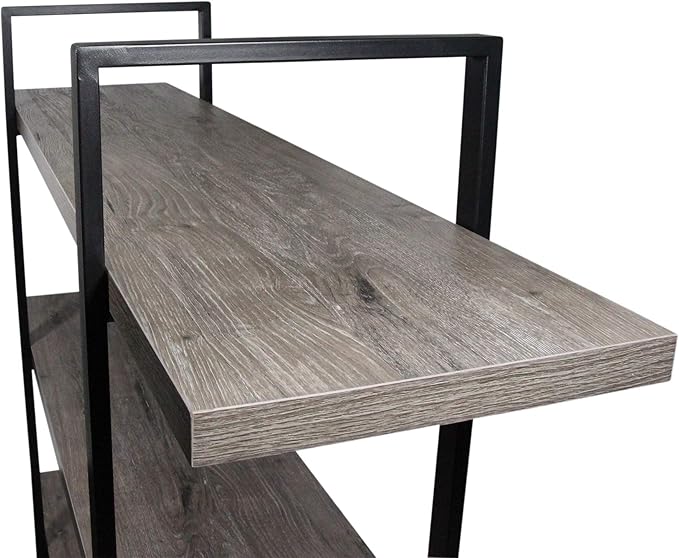 45MinST 3-Tier Vintage Industrial Style Bookcase/Metal and Wood Bookshelf - Image 3