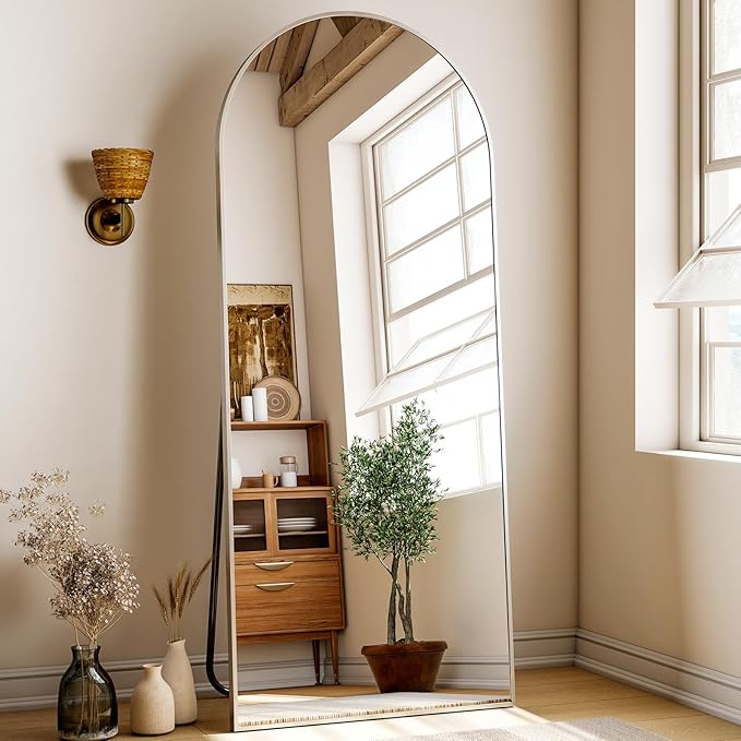 56"x21" Floor Full Length Mirror Standing Full Body Rounded Corner Rectangle - Image 4