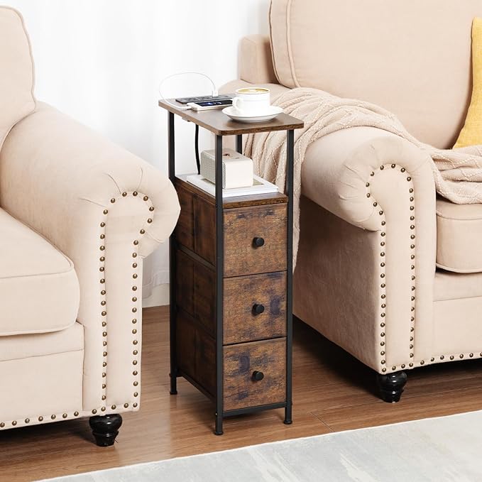 Narrow End Tables Living Room Set of 2 - Image 2