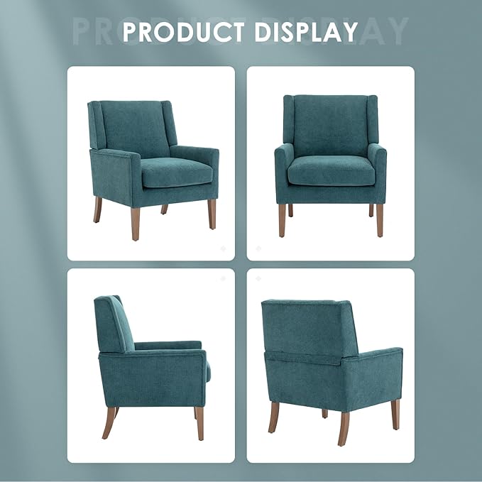 COLAMY Modern Wingback Living Room Chair Set of 2, Upholstered Fabric Accent - Image 6