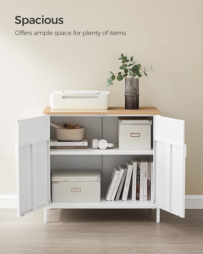 SONGMICS Set of 2 Storage Cabinets, Metal Cabinet, Sideboard - Image 4