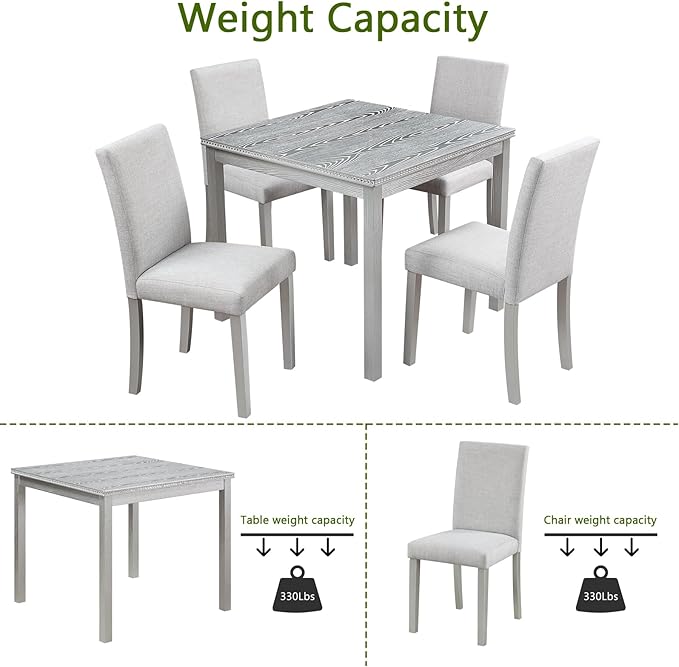 KEIKI 5-Piece Standard Height Dining Table Set - Image 7
