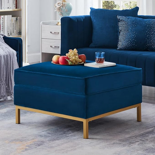 24KF Large Square Couch Ottoman, Velvet Ottoman by WEMARTHOMEDECOR