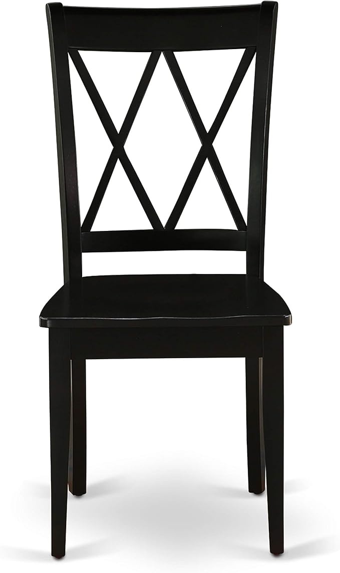 East West Furniture SHCL5-BLK-W 5 Piece Dining Room Table Set Includes a Round - Image 5