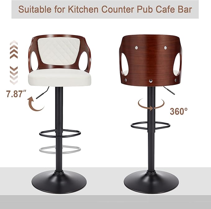 VECELO BarStools Set of 2, Counter Height Stools - Image 8