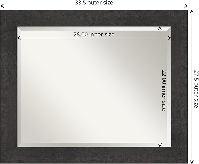 Amanti Art Brown Bathroom Mirror - Image 4