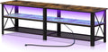 Clikuutory Modern Brown 71 inch Metal TV Stand by Turnyourhouseintoahome