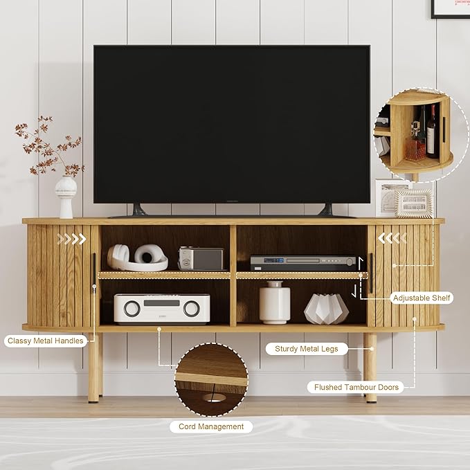 GarveeHome 47.2" TV Stand, Modern TV Console Table - Image 4