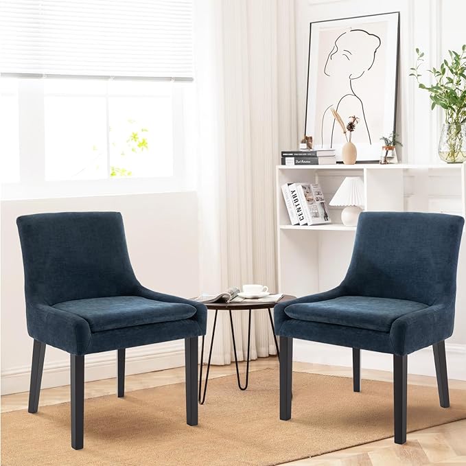 COLAMY Modern Dining Chairs Set of 6, Upholstered Corduroy Accent Side Leisure - Image 2