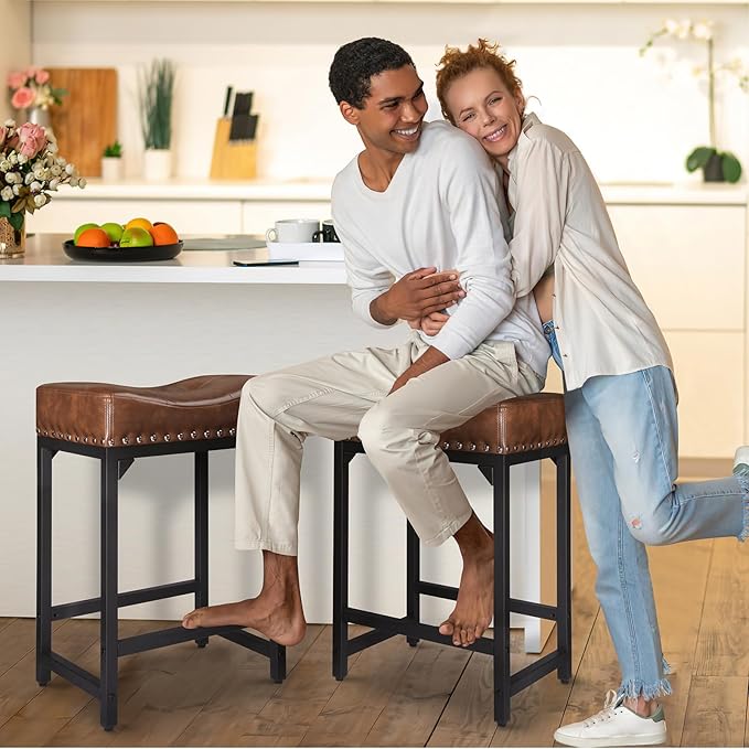Bar Stools Set of 2, Counter Height Bar Stools - Image 6