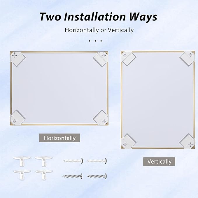 20x40 Inch Brass Bathroom Mirror - Image 7