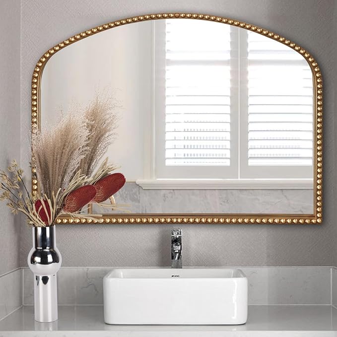 ironsmithn Gold Arched Mirror, Classic Vintage Decorative Mirror, Marlowe - Image 2