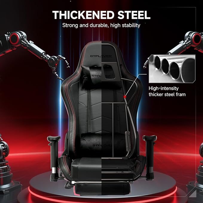GTPLAYER Gaming Chair with Bluetooth Speakers, Adjustable Backrest and Height - Image 8
