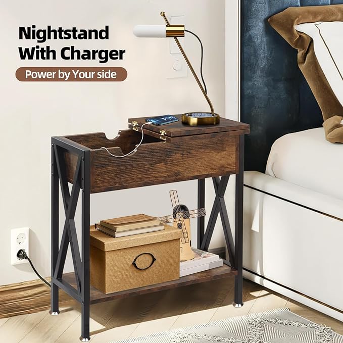 TooCust End Tables Living Room Set of 2, Narrow Side Table - Image 9