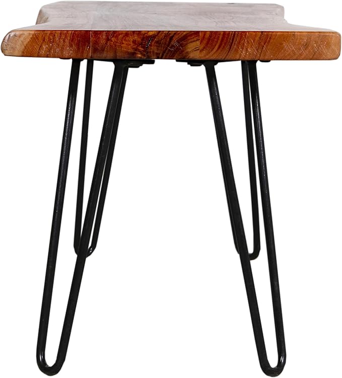 Alaterre Furniture 48” Live Edge Dining Bench – Rustic Industrial Farmhouse - Image 11