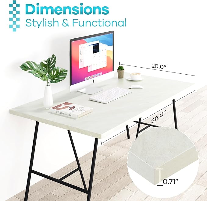 Kaboon Universal Tabletop 36"x20", Solid One-Piece Melamine Table Top, Floating - Image 3