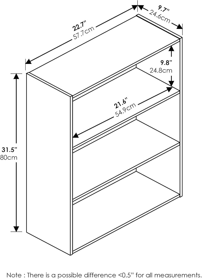 Furinno Pasir 3-Tier Open Shelf Bookcase - Image 3