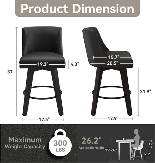 26.8 Inch Counter Height Bar Stools - Image 2