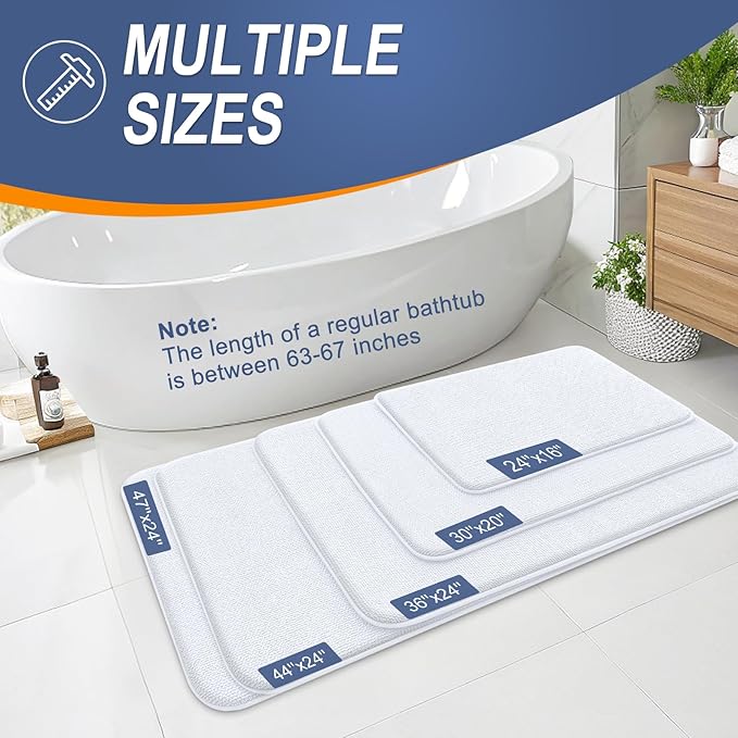 OLANLY Thick Memory Foam Bath Mat Rug 47x17, Extra Soft Absorbent Bathroom Rug - Image 5
