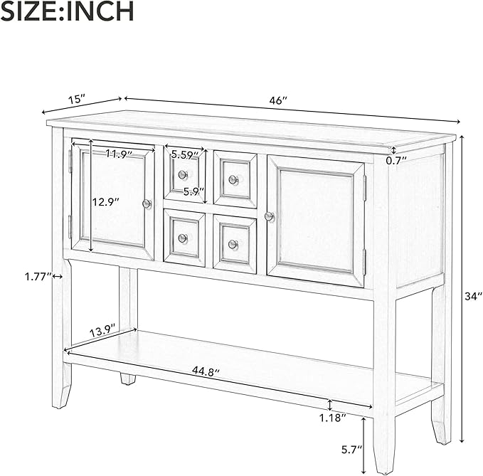 Merax Wood Farmhouse Buffet Table - Image 2